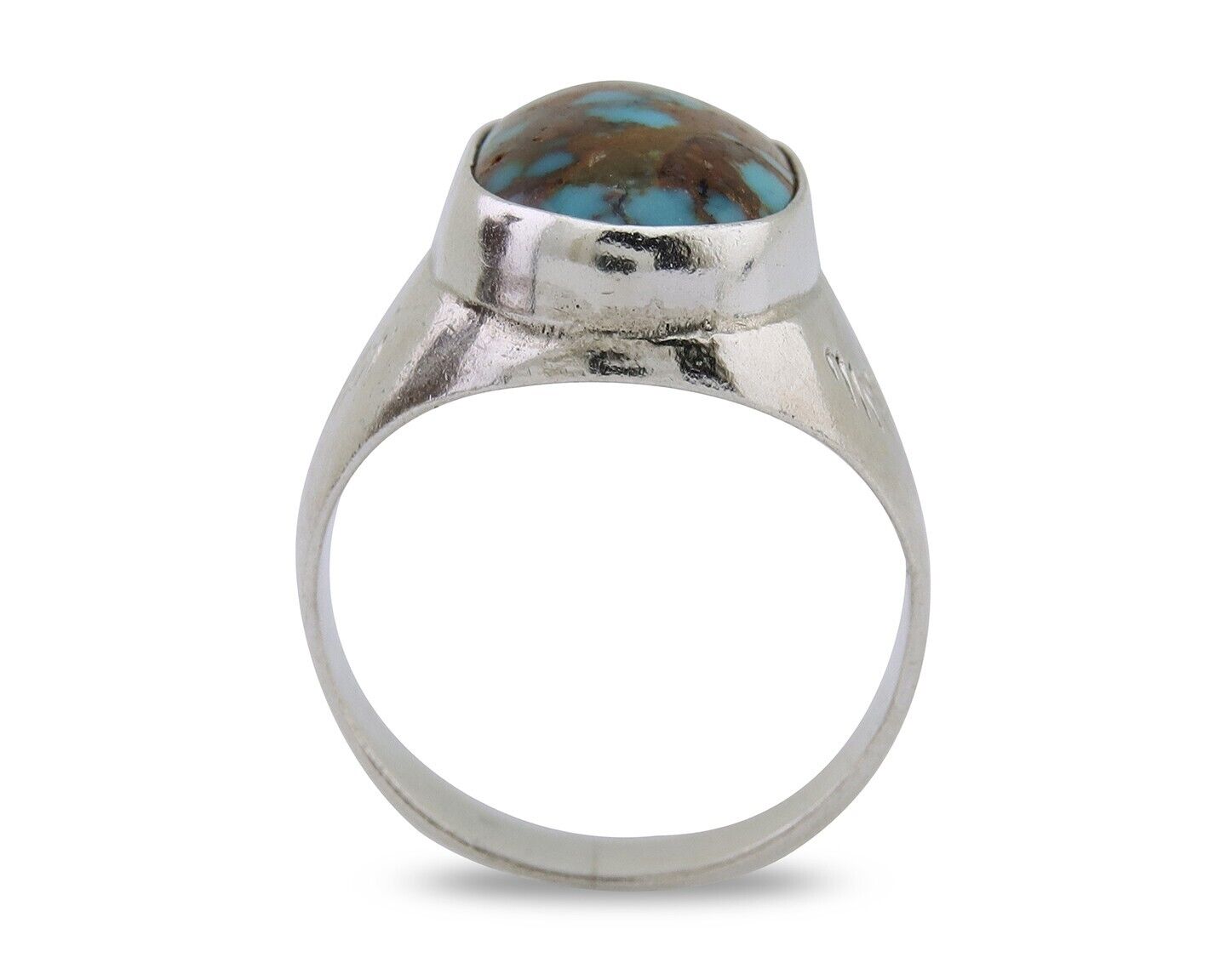 Navajo Handmade Ring 925 Silver Natural Mined Turquoise Artist C.80's