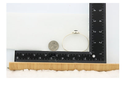 Navajo Cuff Bracelet Sterling Silver Natural Mined Black Onyx Native Artist