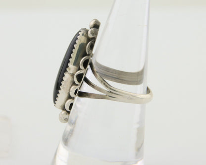 Navajo Handmade Ring 925 Silver Black Onyx Native American Artist C.80's