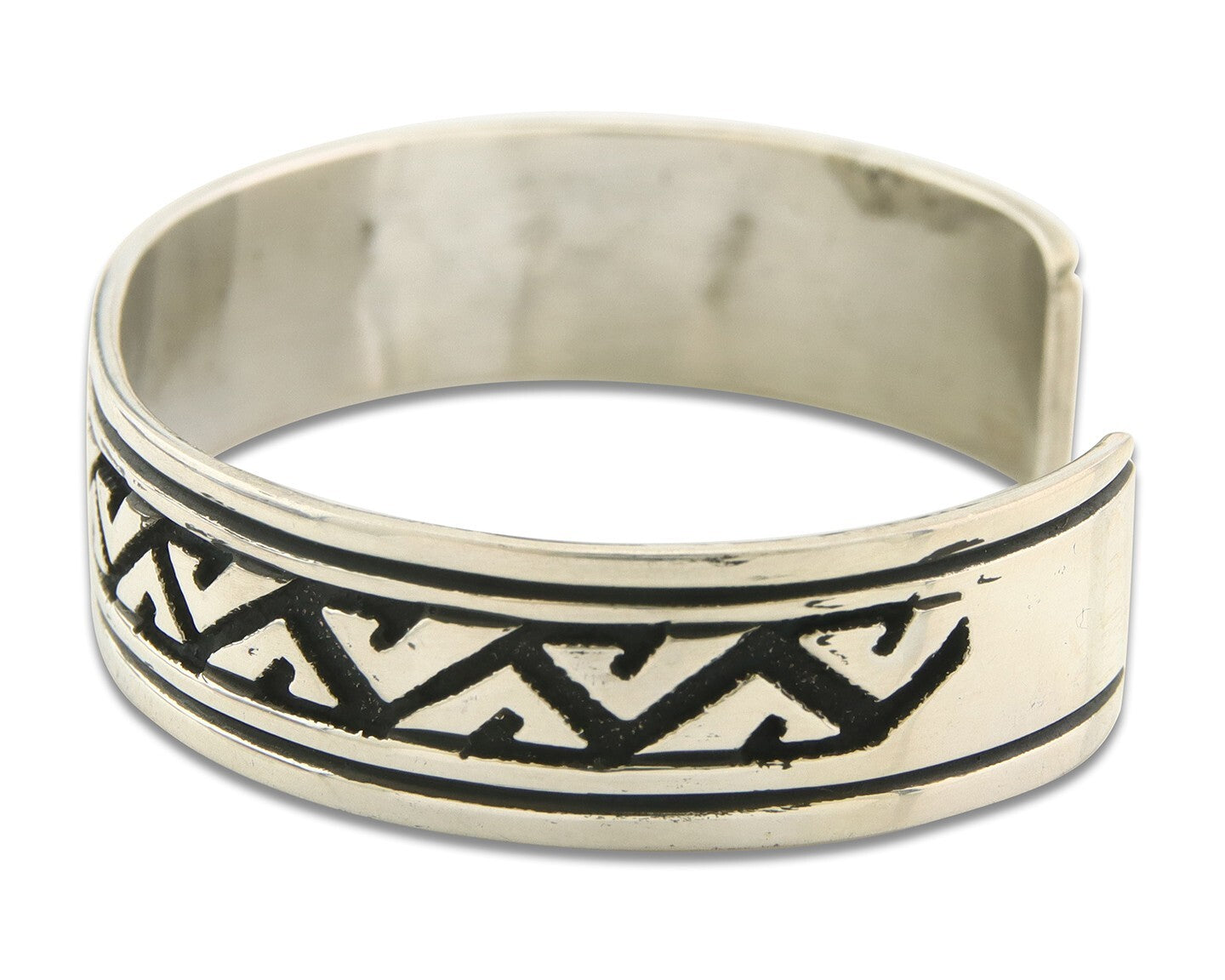 Navajo Bracelet 925 Silver Artist Signed Thomas Singer Cuff Made in the 1980's