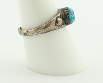 Zuni Ring .925 Silver Natural Blue Turquoise Native American Artist C.80's