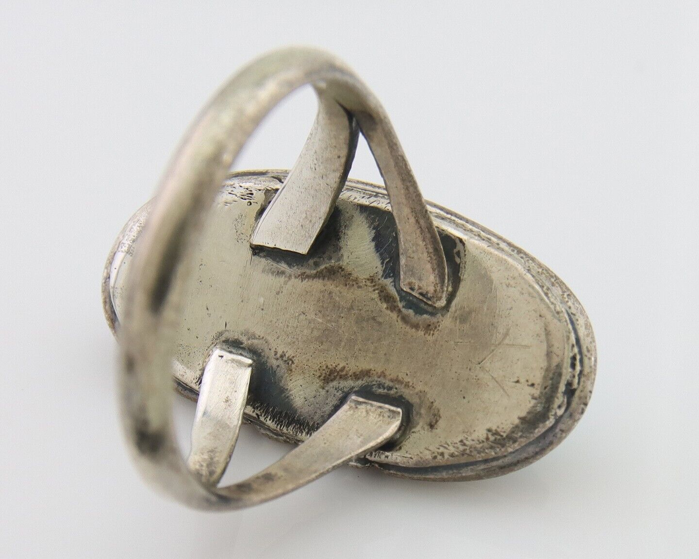 Navajo Ring 925 Silver Sleeping Beauty Turquoise Native American Artist C.80's