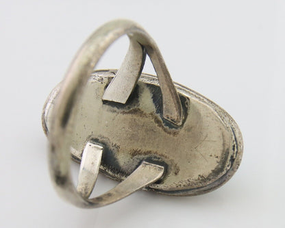 Navajo Ring 925 Silver Sleeping Beauty Turquoise Native American Artist C.80's