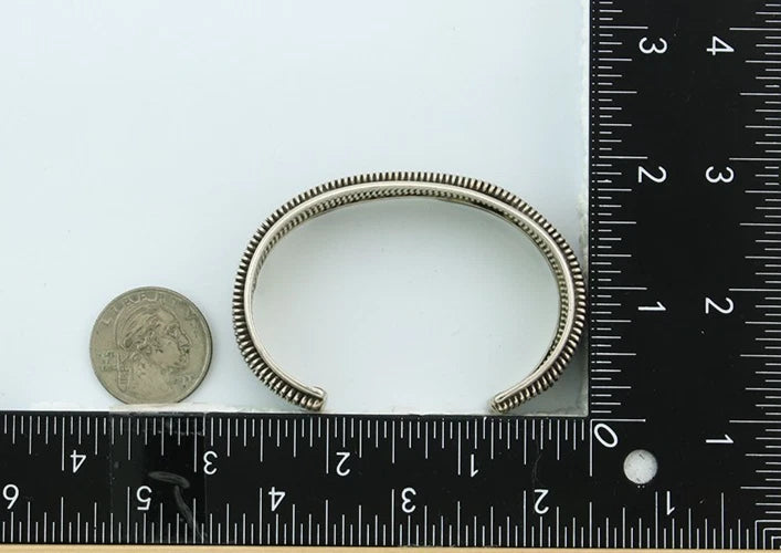 Navajo Cuff Bracelet 925 Sterling Silver Vintage Handmade Native Artist