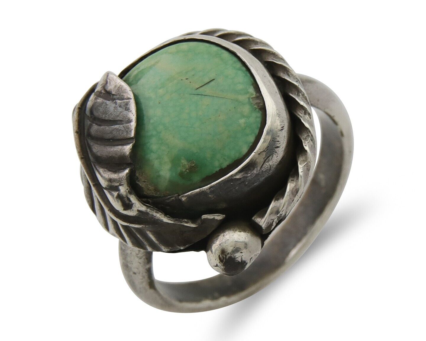 Navajo Handmade Ring 925 Silver Natural Turquoise Native Artist C.80's