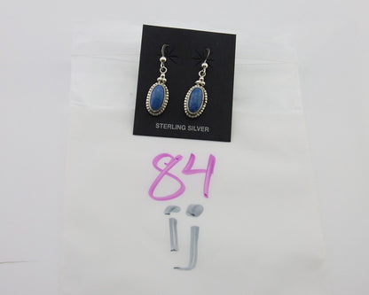 Navajo Dangle Earrings 925 Silver Natural Denim Lapis Signed Melissa Yazzie C80s