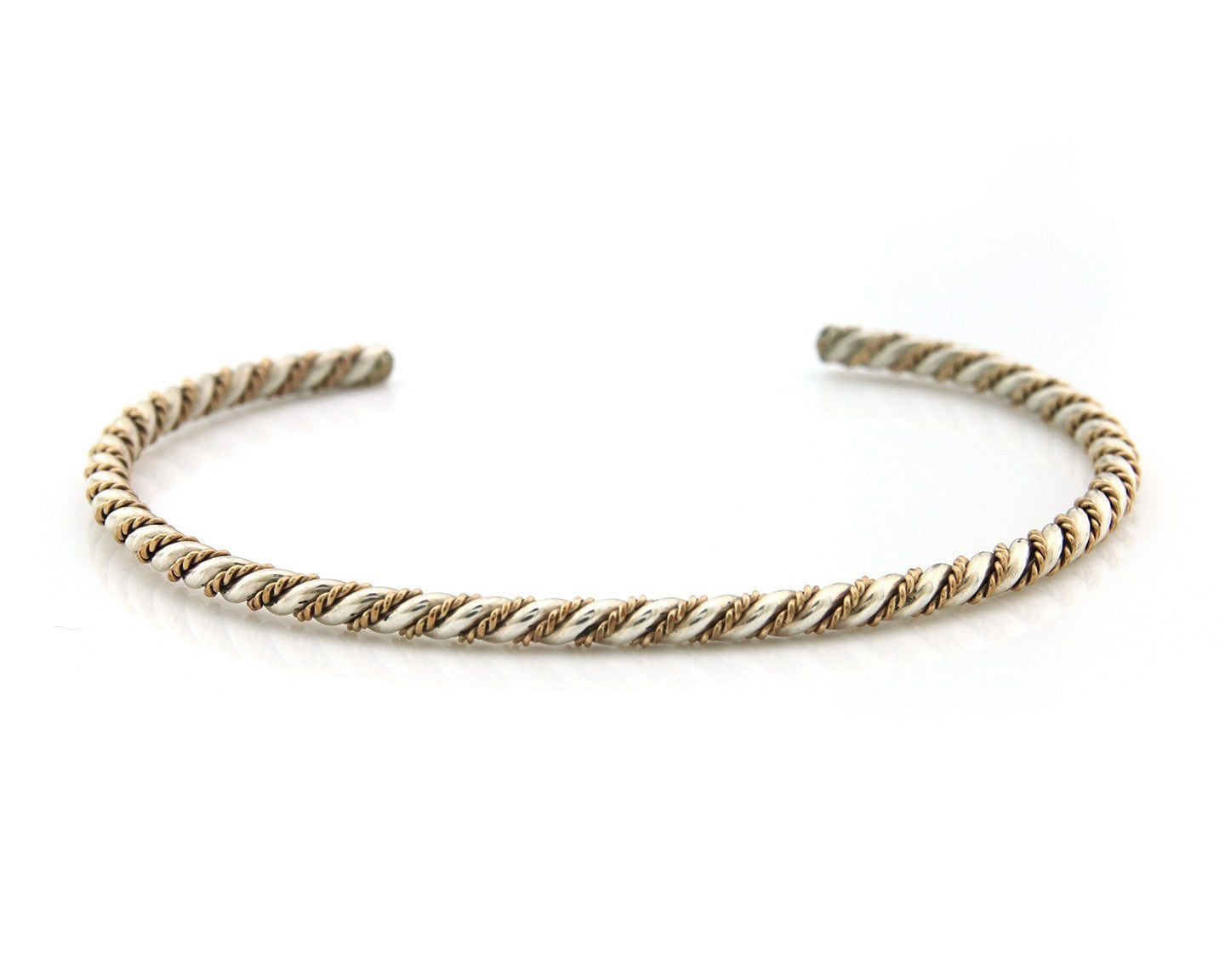 Navajo Twist Cuff Bracelet Sterling Silver Gold Authentic Vintage Native Artist