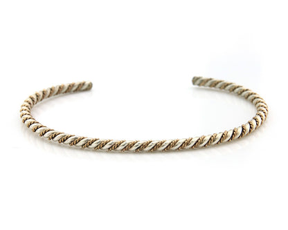 Navajo Twist Cuff Bracelet Sterling Silver Gold Authentic Vintage Native Artist