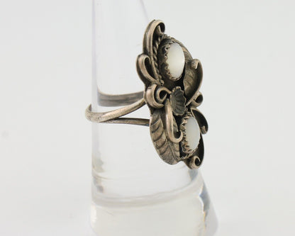 Vintage Handmade Navajo Ring Turquoise 925 Silver Size 7.25 C.80's