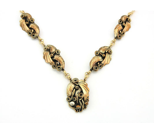 Navajo Necklace Sterling Silver & Gold Authentic Vintage Signed Justin Morris
