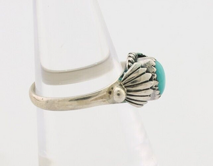 Navajo Ring 925 Silver Kingman Turquoise Native American Artist Made In 1985