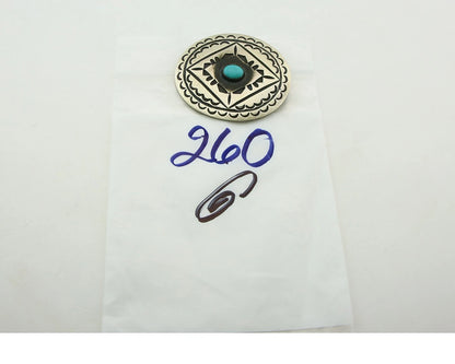 Navajo Concho Pin Pendant Sterling Silver Turquoise Vintage Handmade