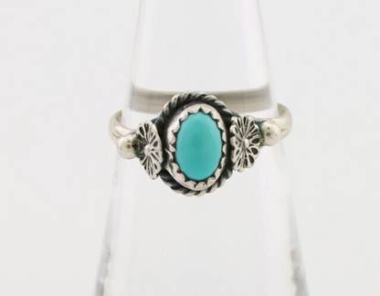 Navajo Ring 925 Silver Kingman Turquoise Native American Artist Made In 1985