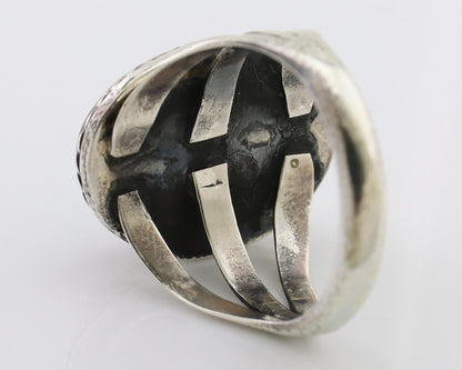 Navajo Ring 925 Silver Natural Turquoise Native American Artist Size 7.25 C.80's