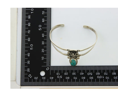 Navajo Cuff Bracelet 925 Silver Turquoise Cuff Native American Artist C.80's