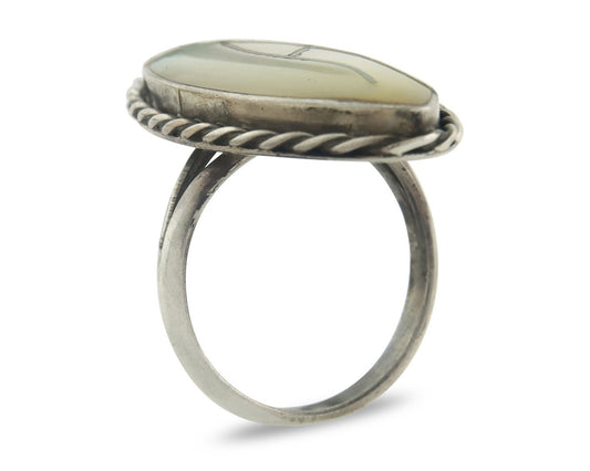 Vintage Zuni Ring Sterling Silver Authentic Gemstone Handmade Size 6.25