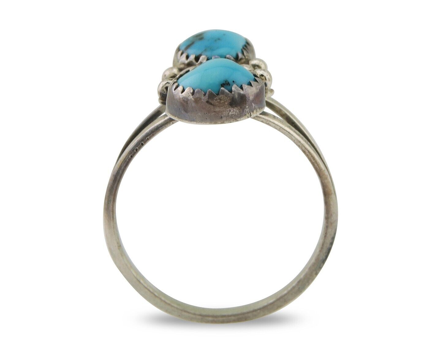 Navajo Ring 925 Silver Natural Blue Turquoise Native American Artist C.80's
