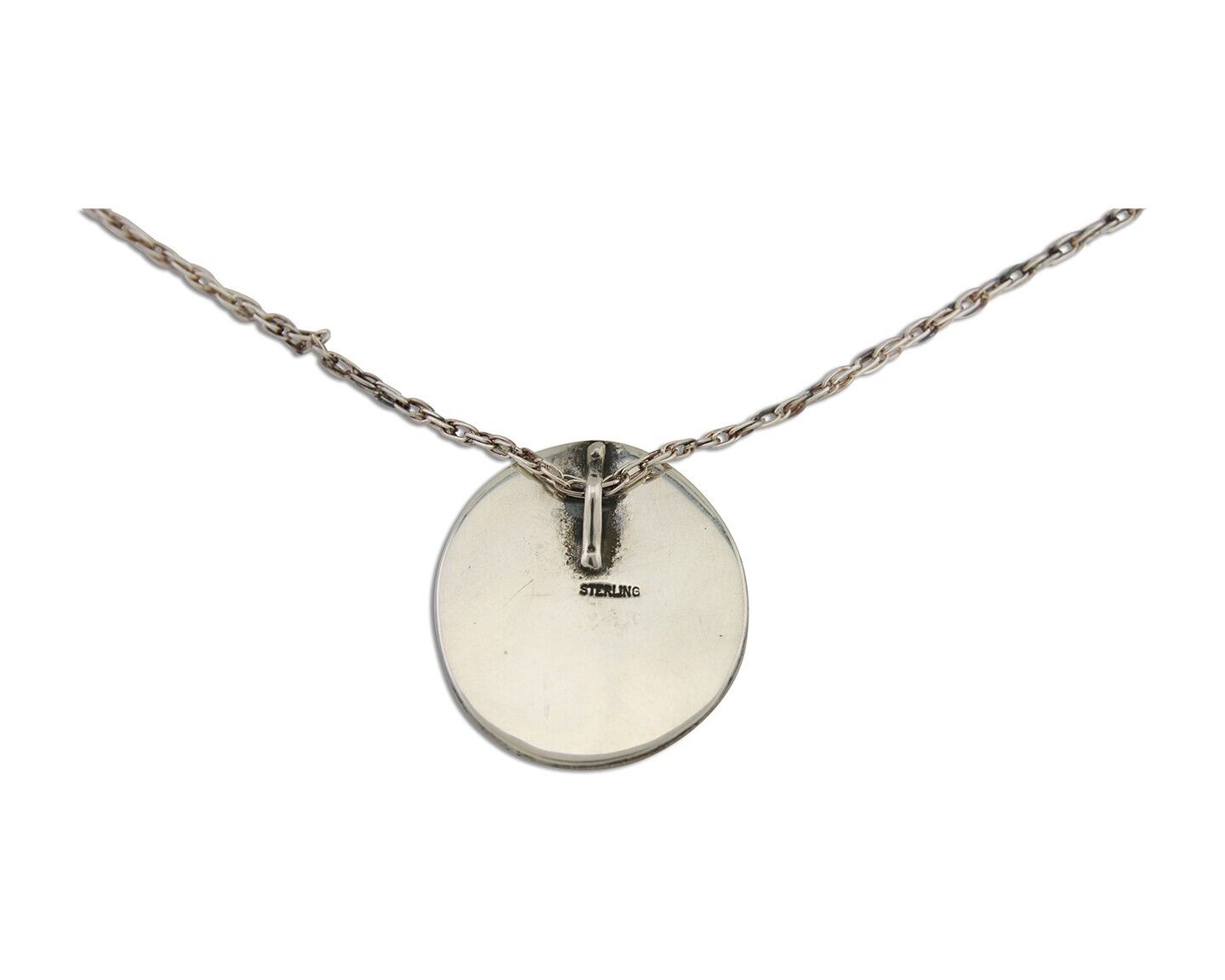 Navajo Necklace 925 Silver Natural Turquoise Native American Artist C.80's