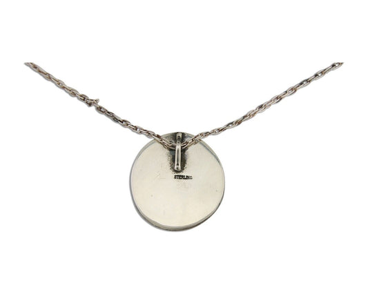 Navajo Necklace 925 Silver Natural Turquoise Native American Artist C.80's