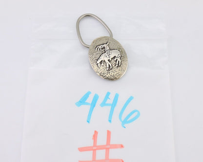 Navajo Kokopelli Hourse Key Chain .925 Silver Handmade Signed Richard Begay C80s