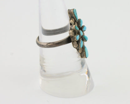 Vintage Handmade Navajo Ring Turquoise 925 Silver Size 7.25 C.80's