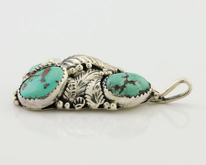 Navajo Pendant 925 Silver Natural Bisbee Turquoise Signed Tom Willeto C.80's