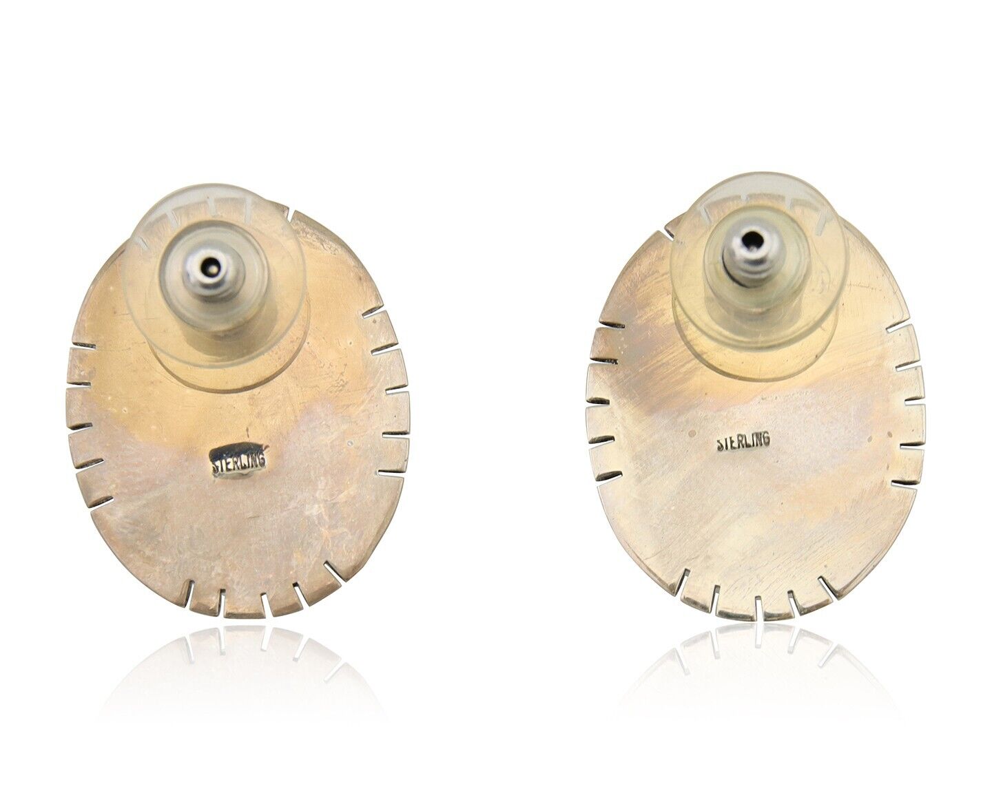 Navajo Earrings 925 Silver Mine 8 Turquoise Native American Artist C.80's