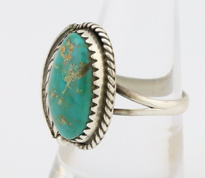 Navajo Handmade Ring 925 Silver Natural Turquoise Native American Artist C.80's