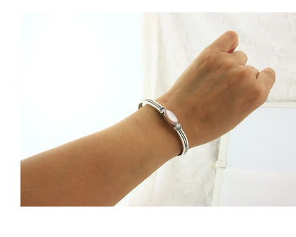 Navajo Cuff Bracelet Sterling Silver Authentic Pink Muscle Native Artist