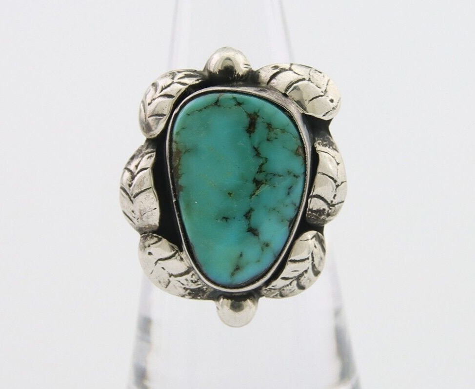 Navajo Handmade Ring 925 Silver Natural Turquoise Native Artist C.80's