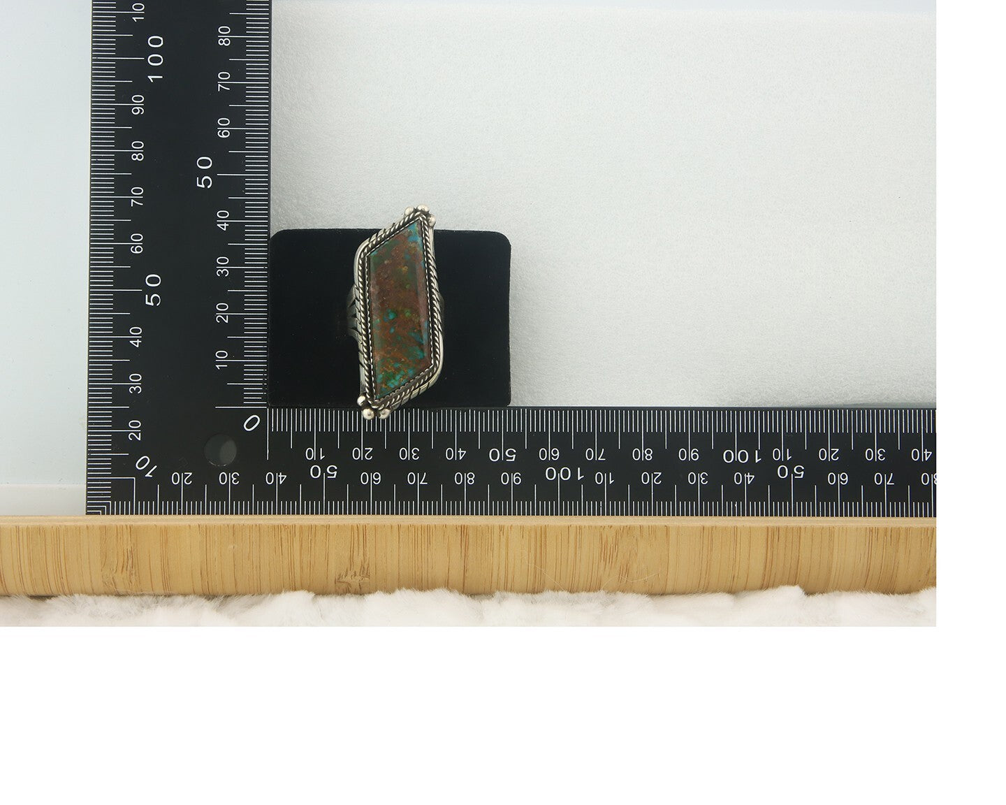 Vintage Navajo Ring 925 Sterling Authentic Turquoise Artist Signed TS Size 9.0