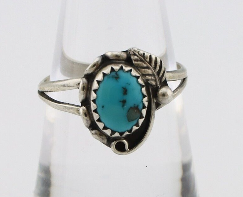 Navajo Ring 925 Silver Turquoise Artist Signed SkyStone Creations C.80's