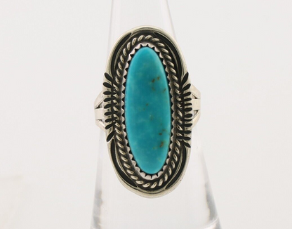 Navajo Ring 925 Silver Blue Turquoise Native Artist Signed M Begay C.80's