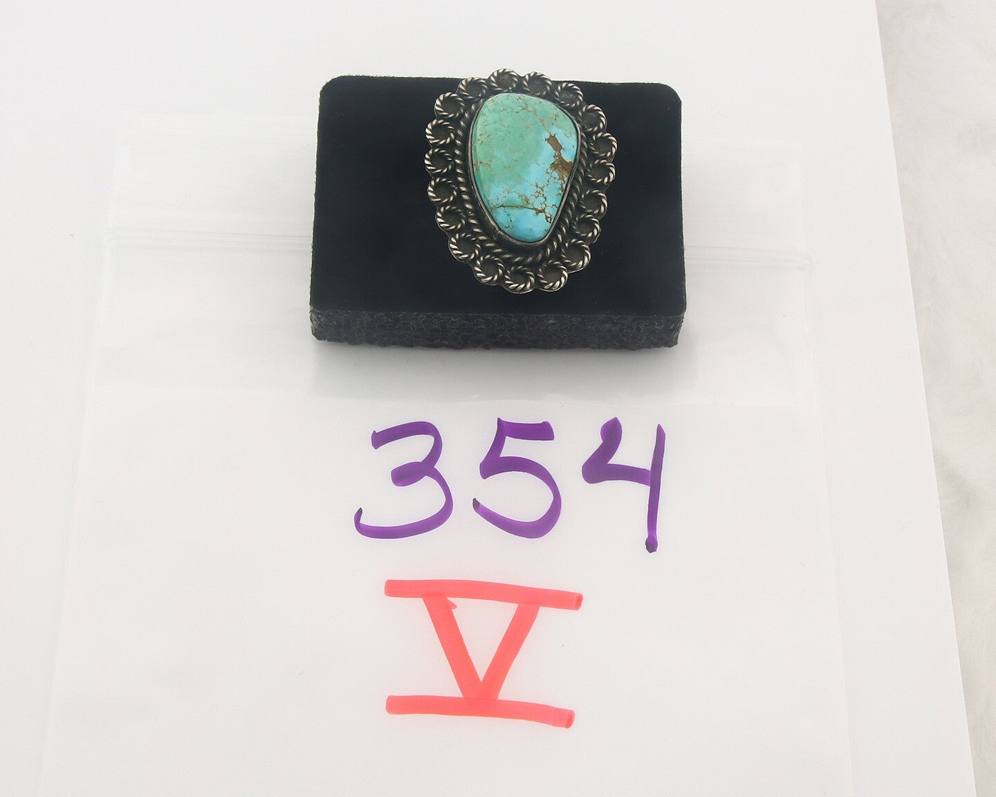 Vintage Navajo Ring 925 Sterling Authentic Traditional Turquoise Handmade Sz 5.5