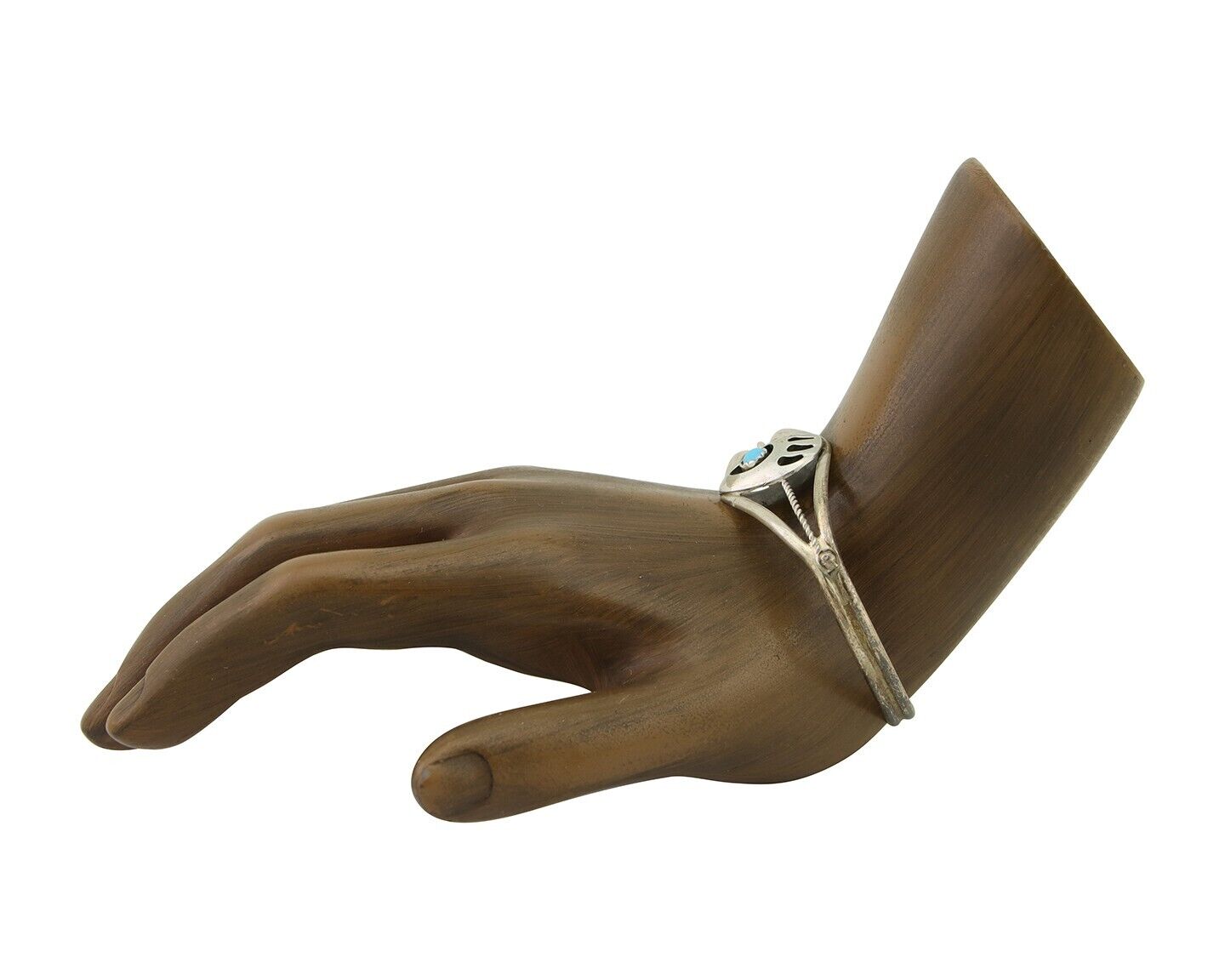 Navajo Paw Bracelet 925 Silver Blue Turquoise Native American Artist C.80's