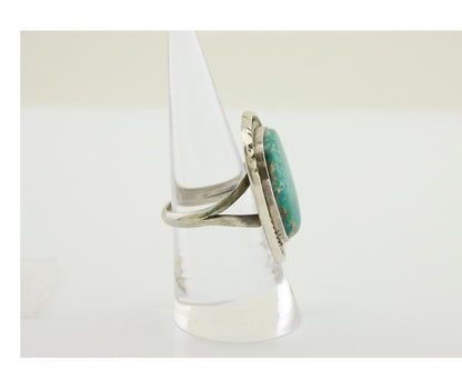 Navajo Ring 925 Silver Blue Turquoise Native American Artist C.80's