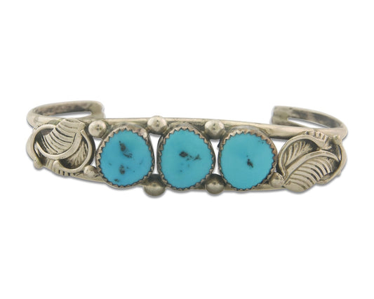 Vintage Navajo Bracelet 925 Silver Turquoise Traditional Handmade Authentic