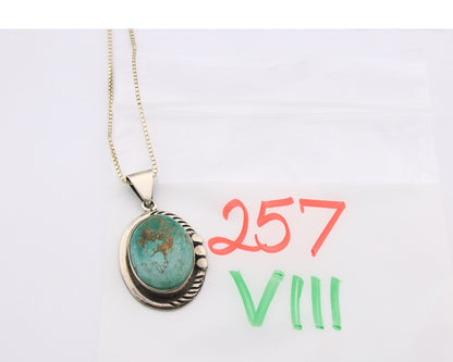 Navajo Necklace Sterling Silver Authentic Turquoise Vintage Signed Sunrise