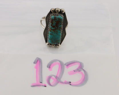 Navajo Ring .925 Silver Natural Blue Turquoise Artist Signed Doug Zachary C.80's
