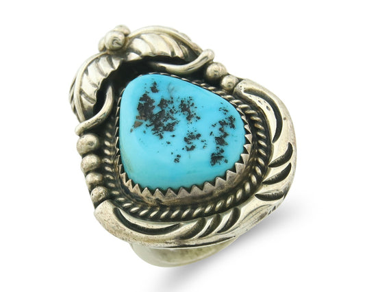 Vintage Navajo Ring Sterling Silver Authentic Turquoise Handmade Size 5.5