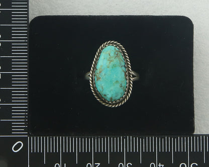 Vintage Navajo Ring 925 Sterling Authentic Santa Rita Turquoise Size 5.5