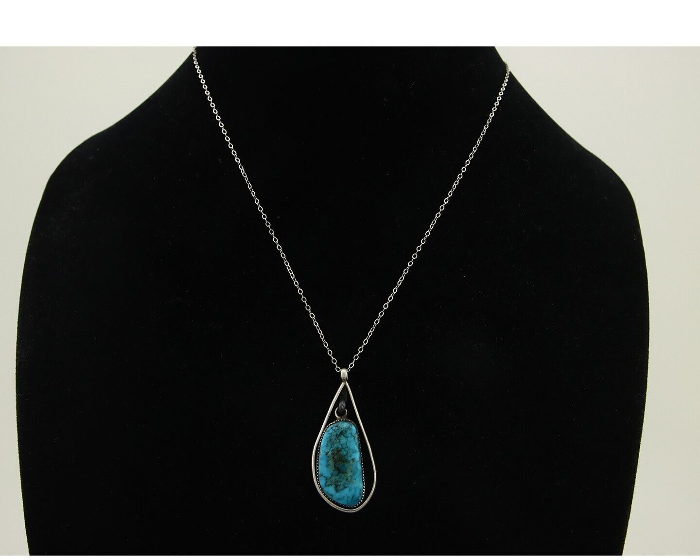 Navajo Necklace 925 Silver Natural Turquoise Native American C.80's