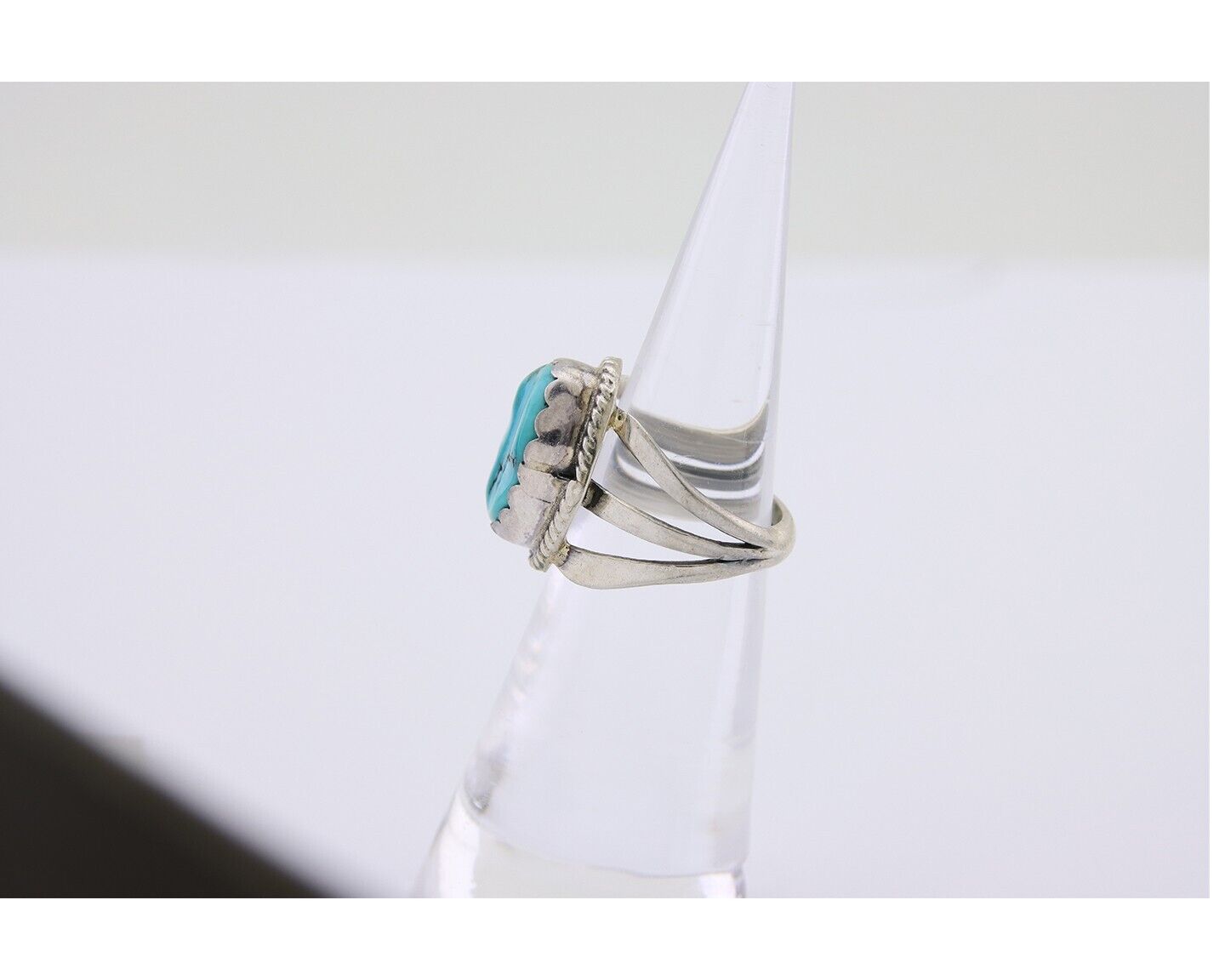 Navajo Handmade Ring 925 Silver Sleeping Beauty Turquoise Artist C.80's