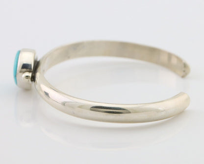 Navajo Cuff Bracelet 925 Silver Natural Blue Turquoise Native American C.80's