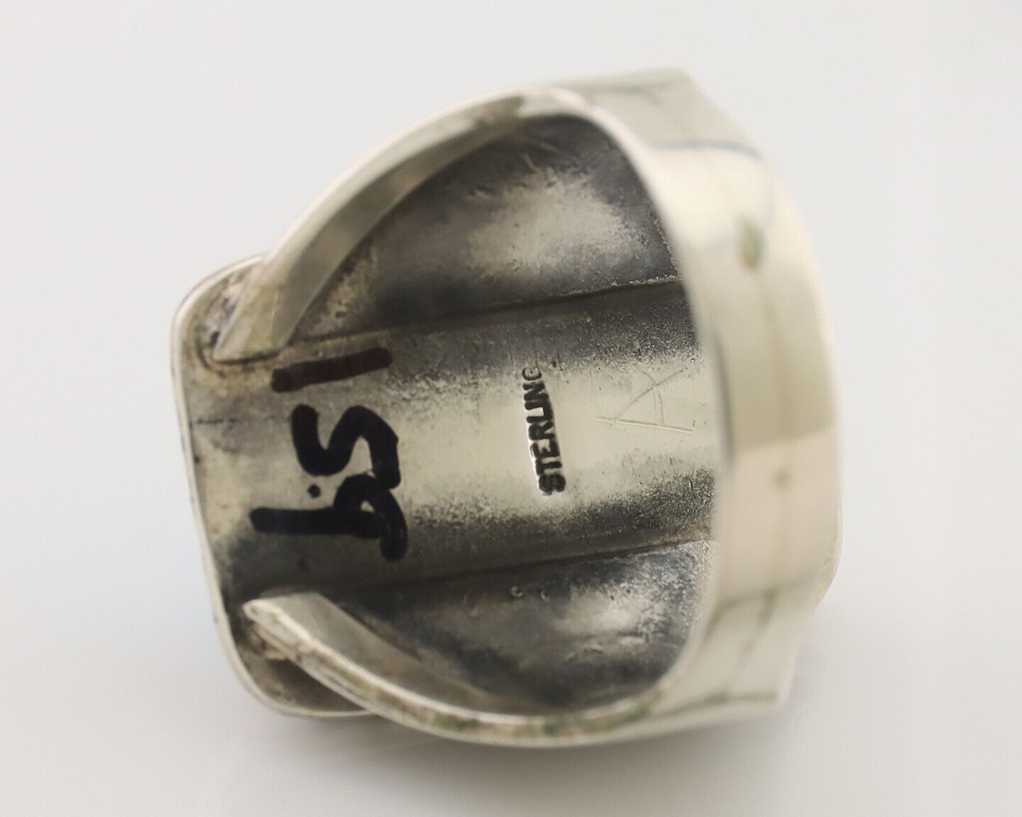 Navajo Ring 925 Silver Natural Blue Turquoise Native American Artist C.80's