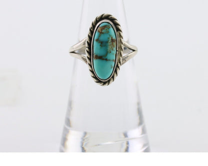 Navajo Handmade Ring 925 Silver Kingman Turquoise Size 6.0 C.80's