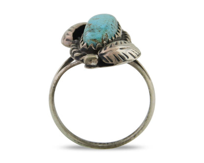 Navajo Ring 925 Silver Natural Blue Turquoise Native American Artist C.80's