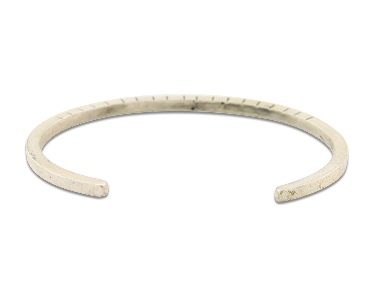 Navajo Bracelet 925 Silver Hand Stamped Signed M.C. ISASIB C.80's