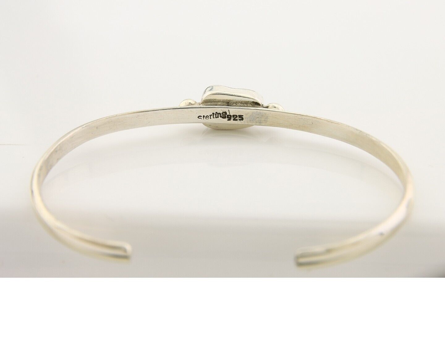 Navajo Bracelet .925 Silver Mediterranean Red Coral Cuff Native Artist C.80's