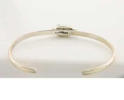 Navajo Bracelet .925 Silver Mediterranean Red Coral Cuff Native Artist C.80's